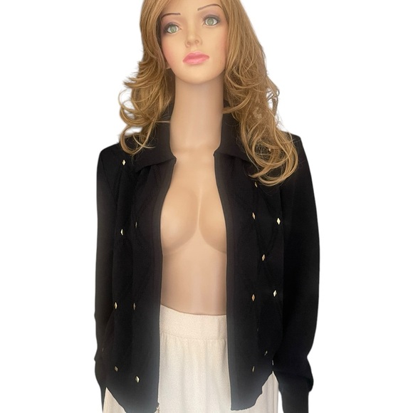 St John Sport Essentials knit black sweater size S - Picture 3 of 13